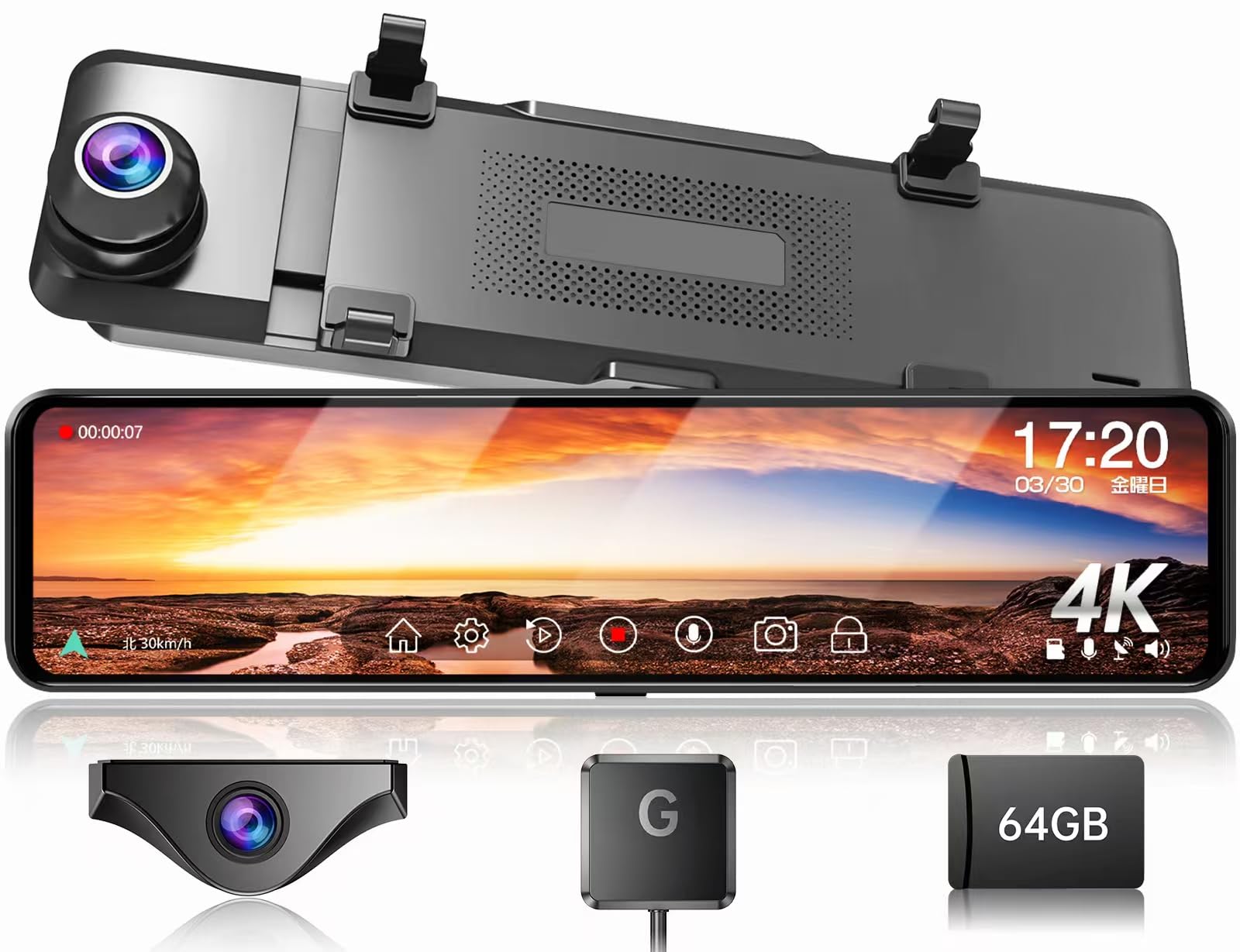 JADO ドライブレコーダー ミラー型 4K 【最新 自在拡大ズーム機能 EU新基準統一法案の 高耐久 TypeC】 人气で強くお勧め デジタルカメラ 前後カメラ ドラレコ GPS WDR HDR 超
