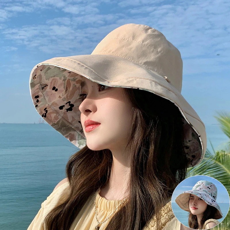 新作入荷紫外線対策 紫外线防护 韓国 ファッション 春夏 リゾート百掛け ビーチハット キャップ サンバイザー レディース アウトドア キャップ UVカット 漁師帽 小顔効果 46aa4789