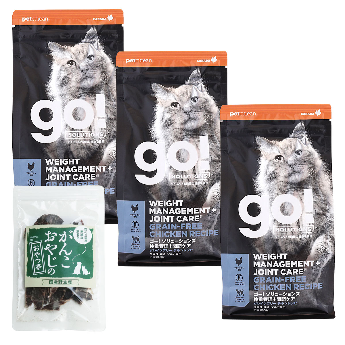 GO! ゴー ソリューションズ キャット ダイエット+関節ケア チキン 500g×3袋【国産鹿肉ジャーキー(お試しサイズ)付き】キャットフード 5,064円