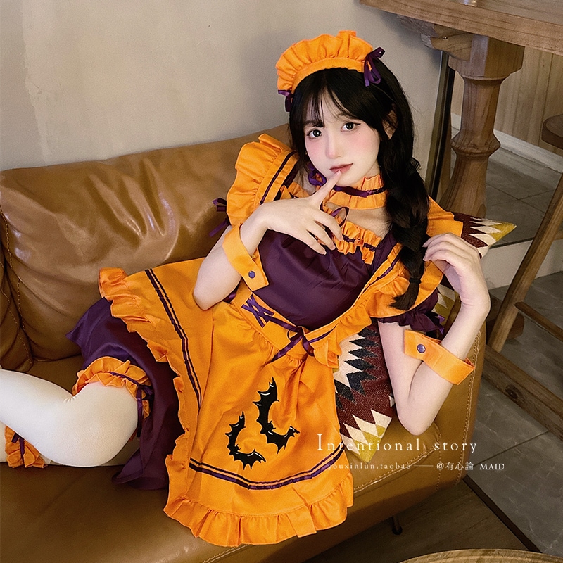 解説 ハロウィン メイド衣装 ヴァンパイア ロリータ メイド パンプキンドレス