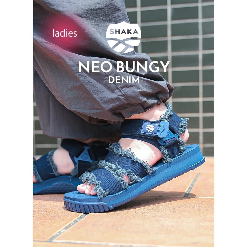 SHAKA シャカ ネオバンジー サンダル スニーカー NEO BUNGY DENIM Dark Denim ( 切りっぱなし フリンジ デニム スニサン メンズ レディース ウィメンズ SK-316