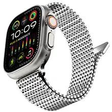 磁気ステンレス鋼ストラップ Apple Watch バンド 45 ミリメートル 44 ミリメートル 49 ミリメートル 42 ミリメートルメタルベルトブレスレット iWatch シリーズ 9 8 7