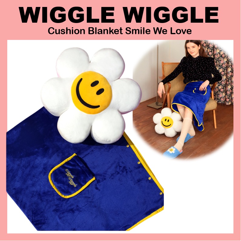 [ウィグルウィグル] クッションブランケット スマイル ウィーラブ