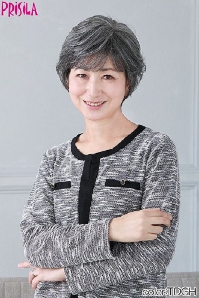 ミセスオールウィッグ　エアリーカールショート　A-112　TDGH　耐熱ダークグレイヘア