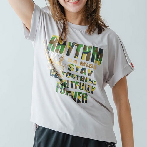 ARMYロゴＴシャツ フィットネス 半袖 ウィメンズ 1634-1621-ICEGRY