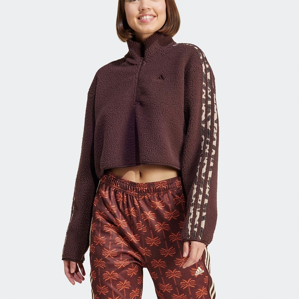 アディダス 3 ストライプアニマルジップアップ W-シャドーブラウン:マルチカラー/ IX3719