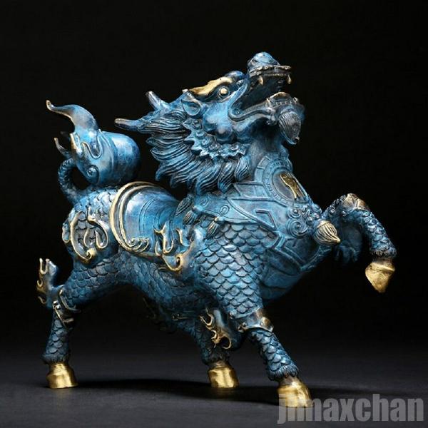 おすすめ品置物 銅製 麒麟 風水グッズ 風水 麒麟の置物 きりん キリン インテリア 古銭 銭 開運祈願 インテリア 開運グッズ 開運アイテム グッズ 玄関 リビング スピリチュアル