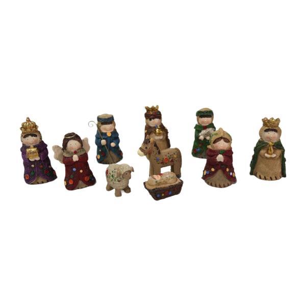 クリスマスの置物 キリスト降誕セット デスクトップ装飾品 小さなアートクラフト キリスト降誕シーンのフィギュアセット フェスティバルパーティー用
