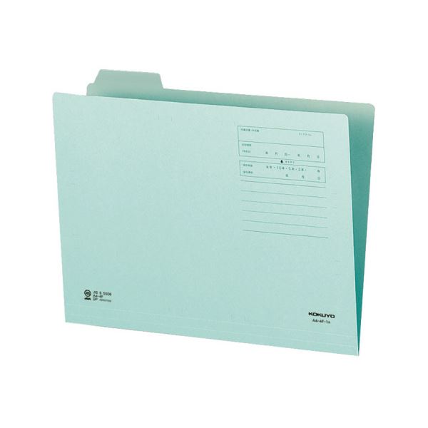 （まとめ）コクヨ 1/4カットフォルダー（カラー）A4 第1見出し 青 A4-4F-1B 1セット（10冊）(×10セット)
