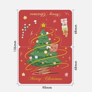 新しいアイデアクリスマス箔押しカードかわいいアニメ祝福カード花屋焙煎プレゼントメッセージカード