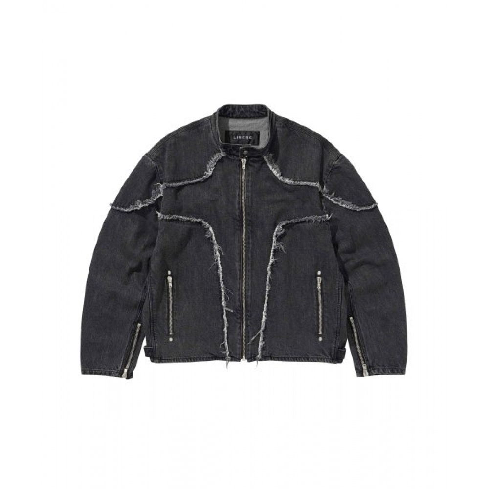 リビアコリアデニムバイカージャケット/ブラック