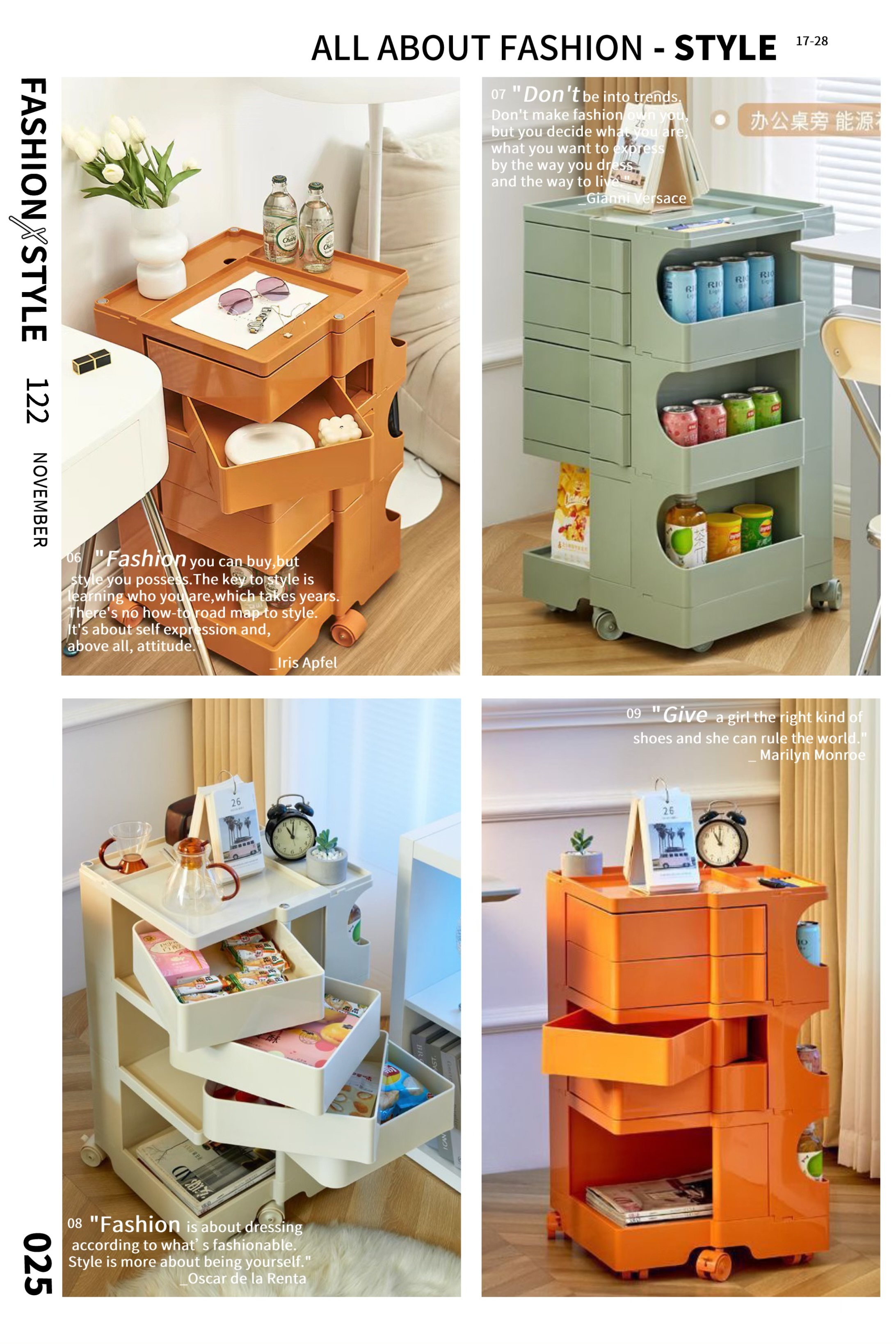 360度回転 コンテナ トレイが回転する キャスターワゴンボビー ワゴン Boby Trolley 16,260円