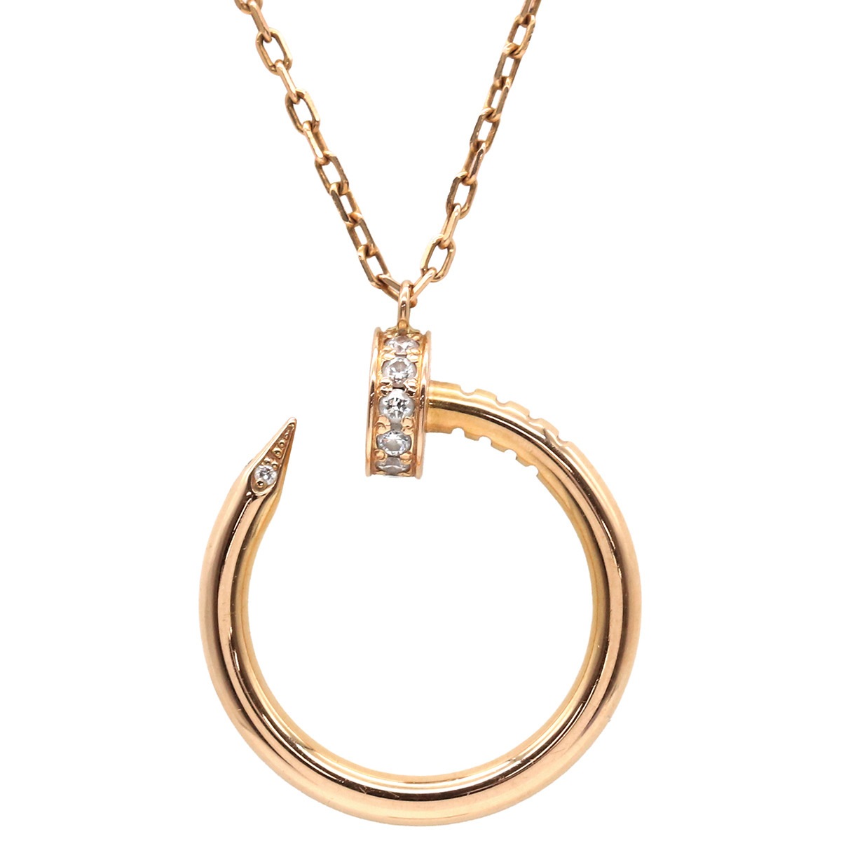 カルティエ Cartier ネックレス ジュストアンクル ダイヤ K18PG ダイヤモンド ピンクゴールド 750PG K18 18金 B7224513【中古】