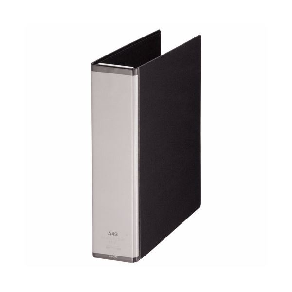 (まとめ) ライオン事務器 マガジンファイルワイヤ式 A4タテ とじ厚50mm ワイヤ12本付 ブラック MF-53WC 1冊 (×10セット)