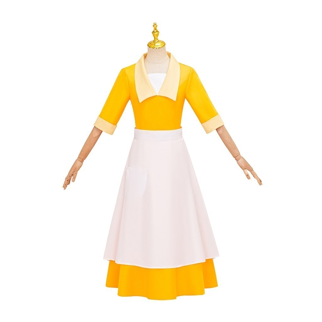 [迅速な配達] 最低価!格! カエル姫黄色召使い衣装プリンセス服舞台演出衣装コスプレ