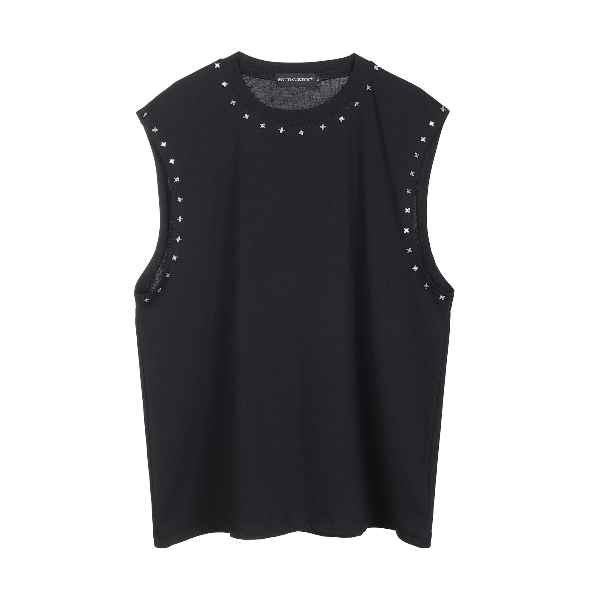 【SURGERY】 SURGERY CLOVER LINE SLEEVELESS : BLACK
