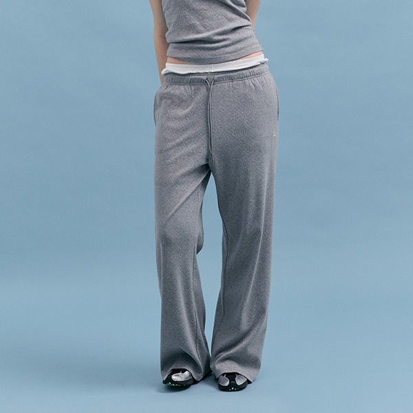 NUBASIC EYELET JERSEY STRING PANTS GRAY