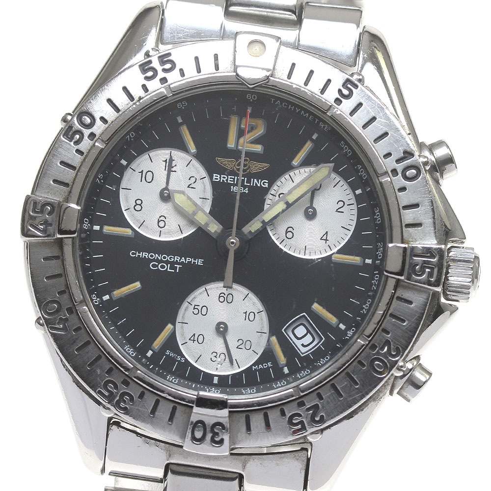 ブライトリング BREITLING A53035 コルト デイト クロノグラフ クォーツ メンズ _843156【中古】