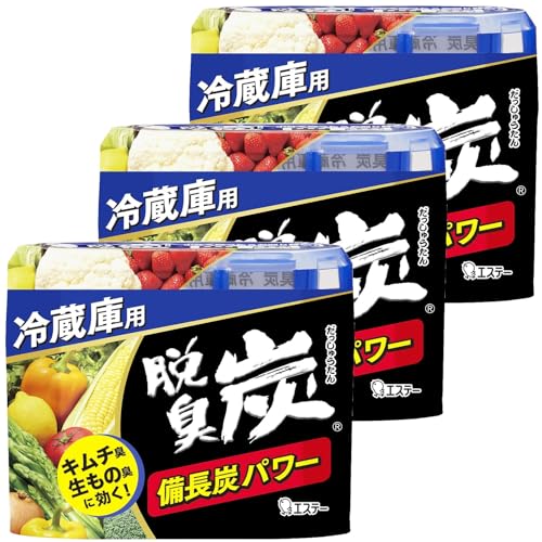 脱臭炭 【まとめ買い】 冷蔵庫 脱臭剤 140g×3個 備長炭パワー (キムチ臭 ニンニク臭 生もの臭に) キッチン レギュラー 消臭 消臭剤