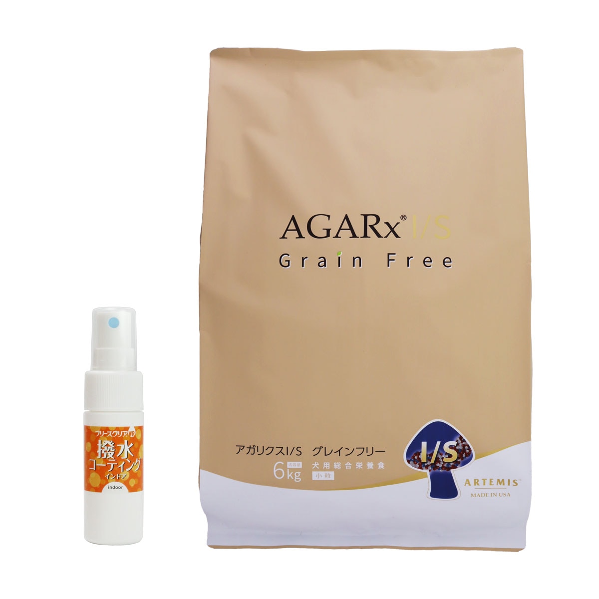 アガリクスI/S グレインフリー 小粒 6kg【撥水コーティングインドア(水回り用)20ml付き】