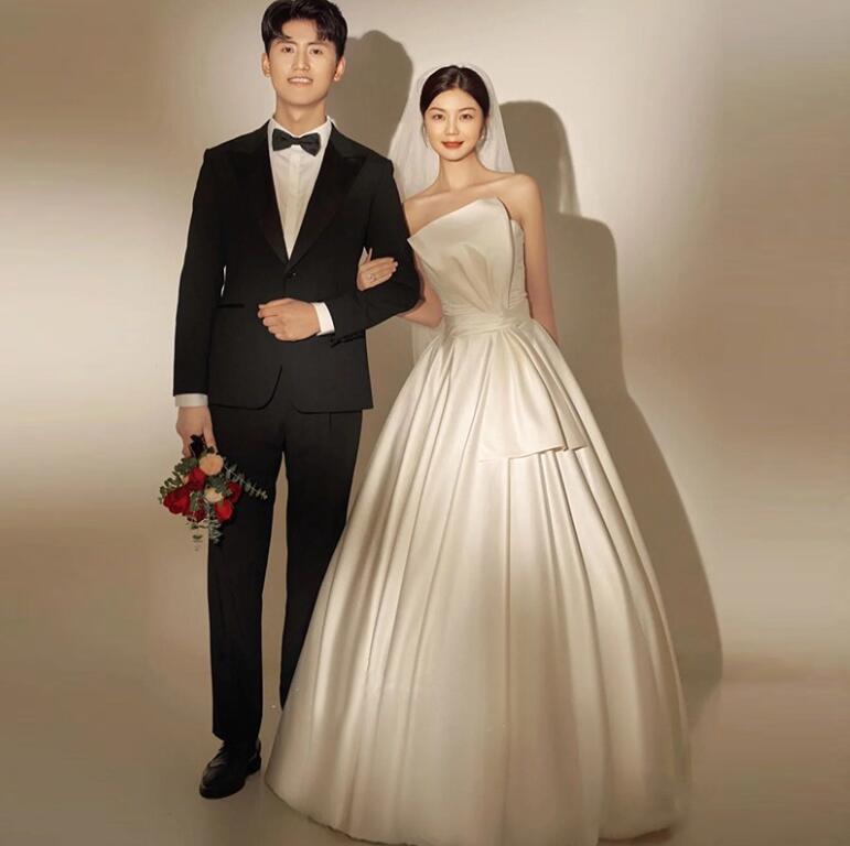 結婚式ドレス ウェディングドレス フォトウェディング撮影 きれいめ 前撮りドレス 後撮り 高級感 ロング ワンピース パーティードレス 花嫁ドレス 可愛い お姫様 成人式ドレス 卒業式ドレス 披露宴