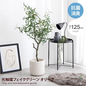 観葉植物 オリーブ フェイクグリーン 人工観葉植物 光触媒 空気清浄 消臭 抗菌 防汚 ホルムアルデヒド分解 高さ125cm 人工 造花 観葉 植物 植木 鉢植え 観賞用 グリーン インテリアグリーン