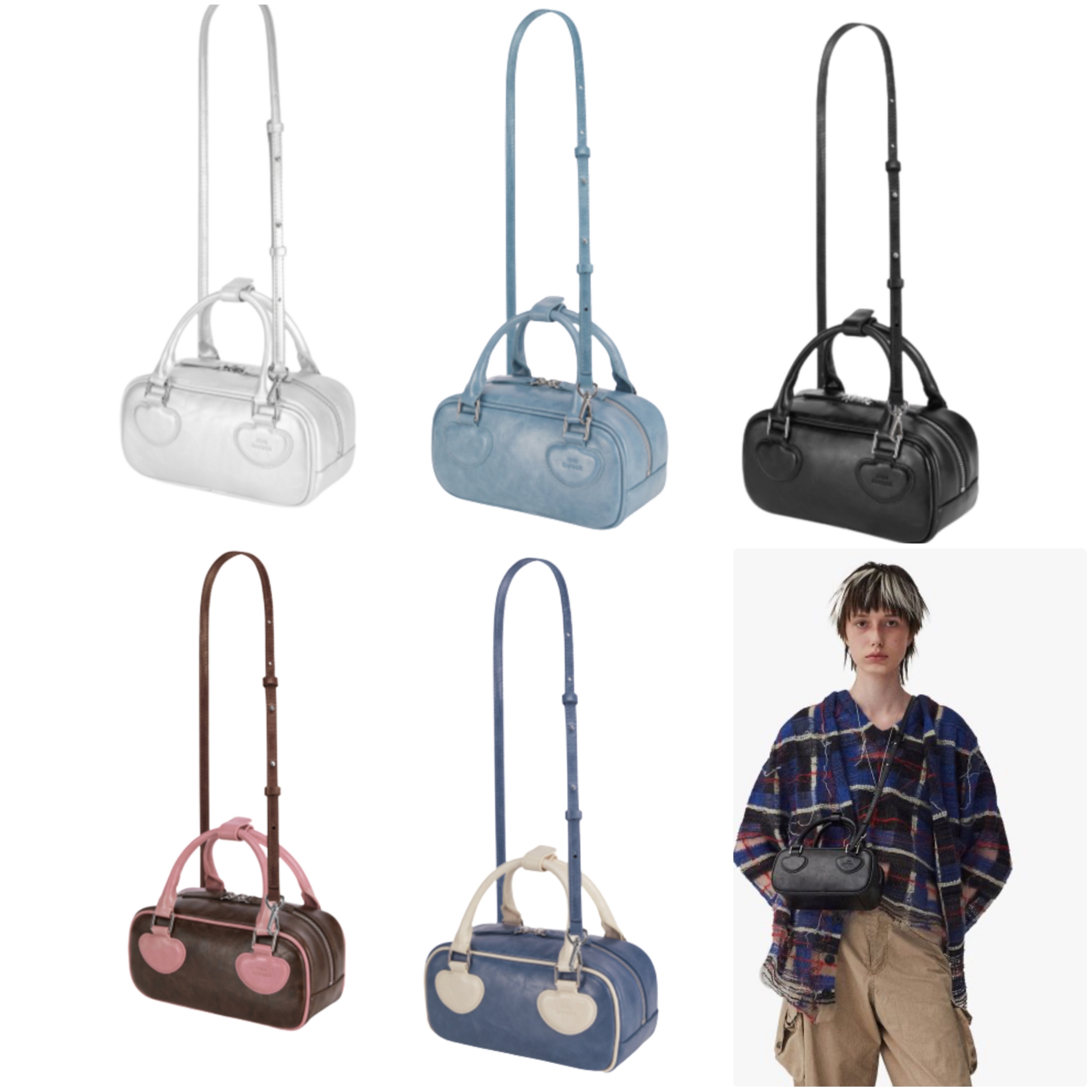 ハートブロックバッグ22クリンクルド