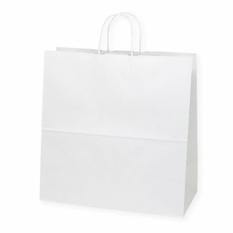 （まとめ買い）シモジマ HEIKO 手提げ紙袋 25チャームバッグ 25CB 45-1 晒白無地 50枚 幅450xマチ220x高455mm 003297001 [x3セット]