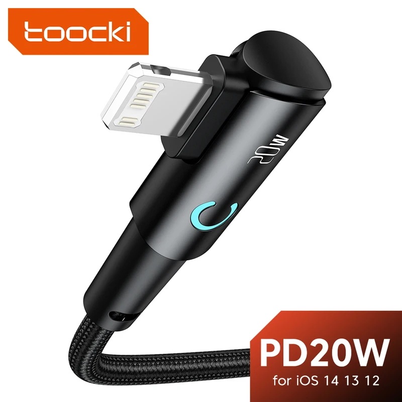 Toocki-USB90度ライトニングケーブル,iPhone 14 13 12 11 pro max xr pd 20w,iPhone用USBタイプC