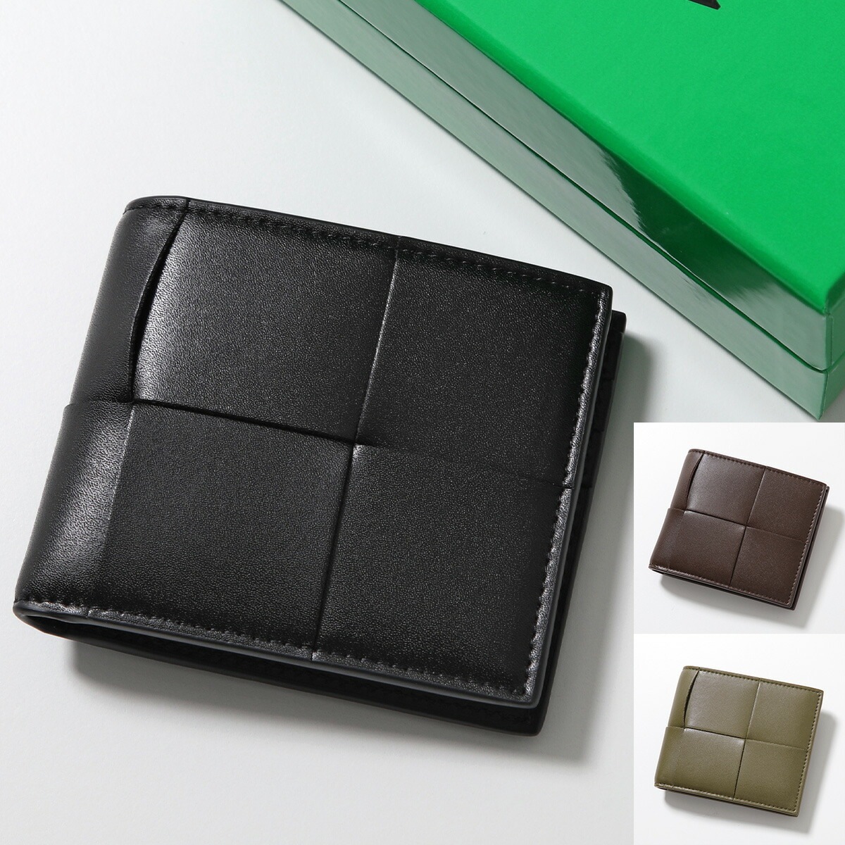 BOTTEGA VENETA ボッテガヴェネタ 二つ折り財布 CASSETE カセット 743004 VBWD2 メンズ マキシイントレチャート 小銭入れなし カラー3色 743004VBWD2880