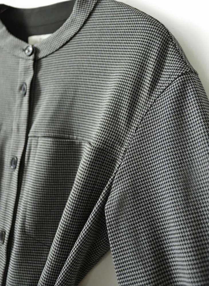 シャツ ワンピース 長袖 グレンチェック ベルト レディース 千鳥格子 ミモレ 膝丈 ハイウエスト バンドカラー 可愛い おしゃれ 流行 カジュアル きれいめ シンプル 大人可愛い 春 秋 冬 ゆった