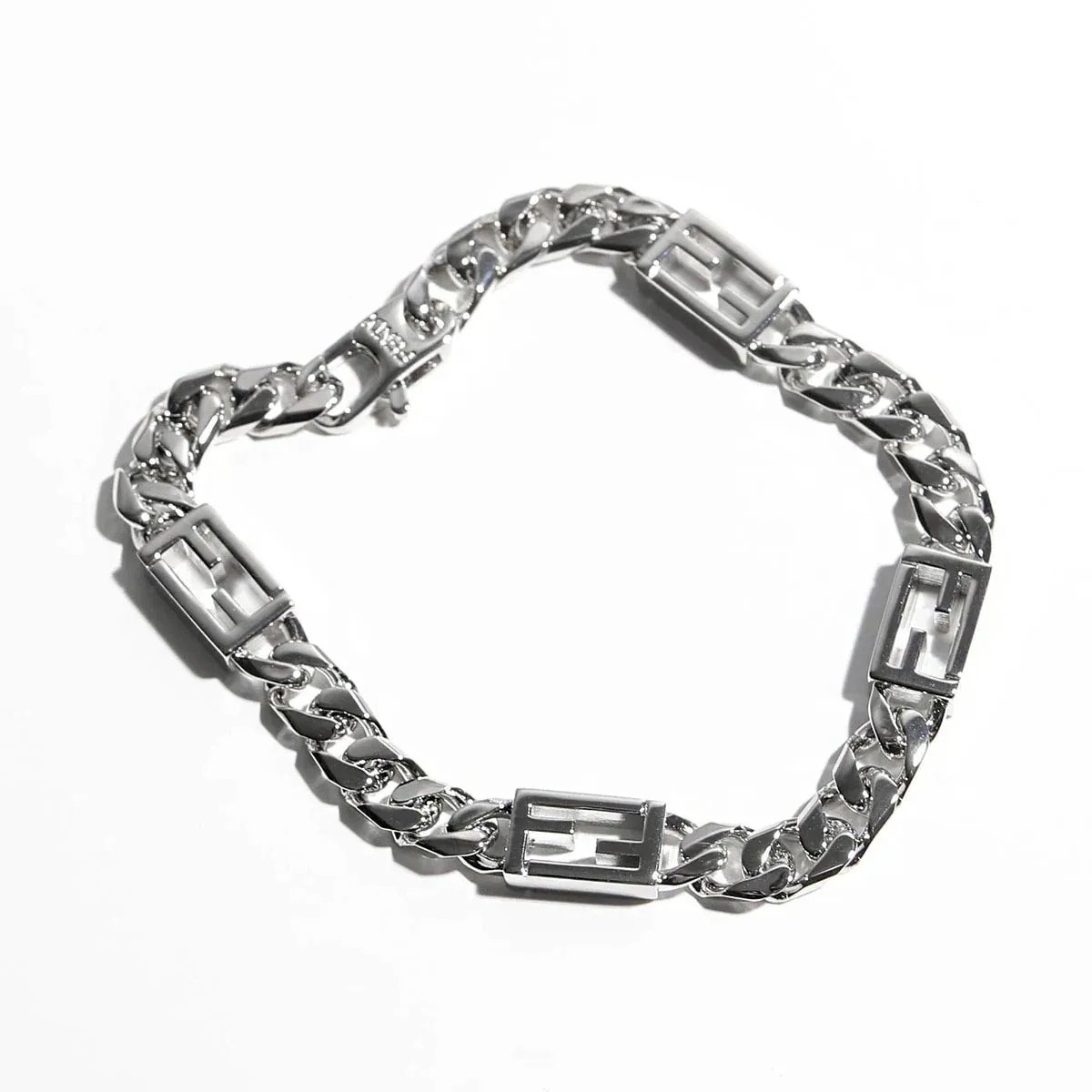 FENDI フェンディ ブレスレット BAGUETTE バゲット 7AJ642 B08 メンズ FFロゴ アクセサリー チェーン F0TH0/PALLADIUM