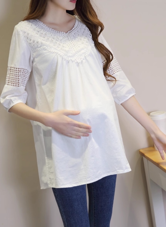 トップス ブラウス プルオーバー 白トップス 袖あり 7分袖 ラウンドネック 襟なし ワイド 大人可愛い きれいめ シンプル カジュアル 大人 上品 おしゃれ お洒落 大人女子 こなれ感 ラフ 個性的