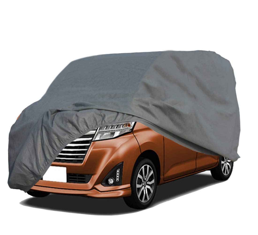 ボディーカバー 不織布 裏起毛 車カバー 軽自動車 4層構造 防水防塵防輻射紫外線, 四季対応 カーカバー 軽自動車 対応 (軽自動車375*170*190CM, グレー)