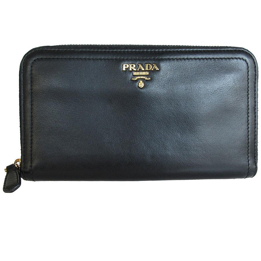 プラダ PRADA 長財布 - レザー 黒 ラウンドファスナー 財布 PRADA