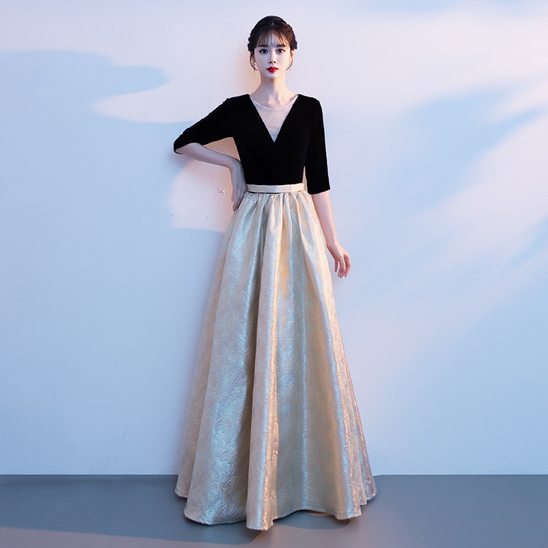 衣装演出ドレス女性ロングスカート大人の舞台演出衣装合唱団パーティー感イブニングドレス女性