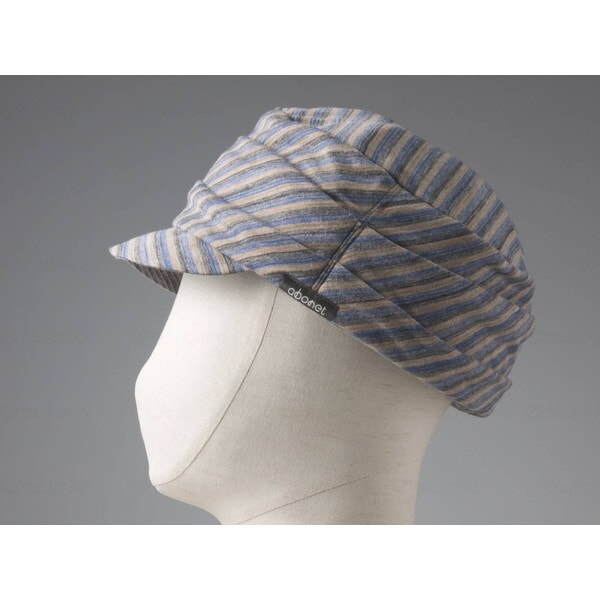 特殊衣料 abonetホーム つば付 ストライプブルー 59～61cm メーカー直送