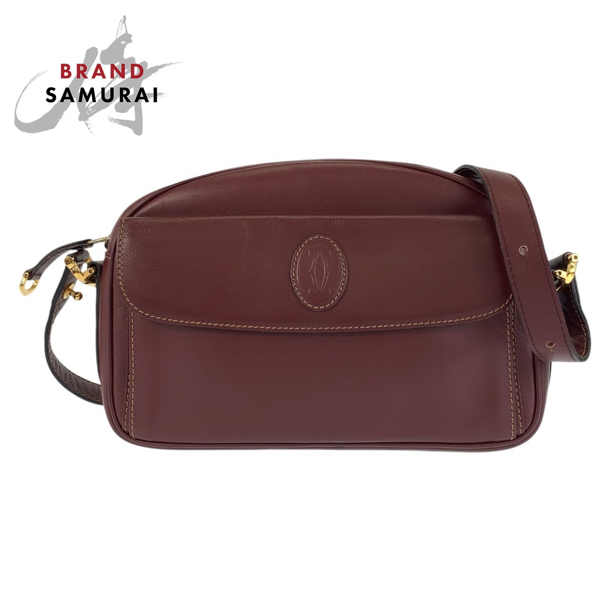 美品 マストライン ボルドー ゴールド金具 レザー ショルダーバッグ ポシェット レディース 500024 13,398円