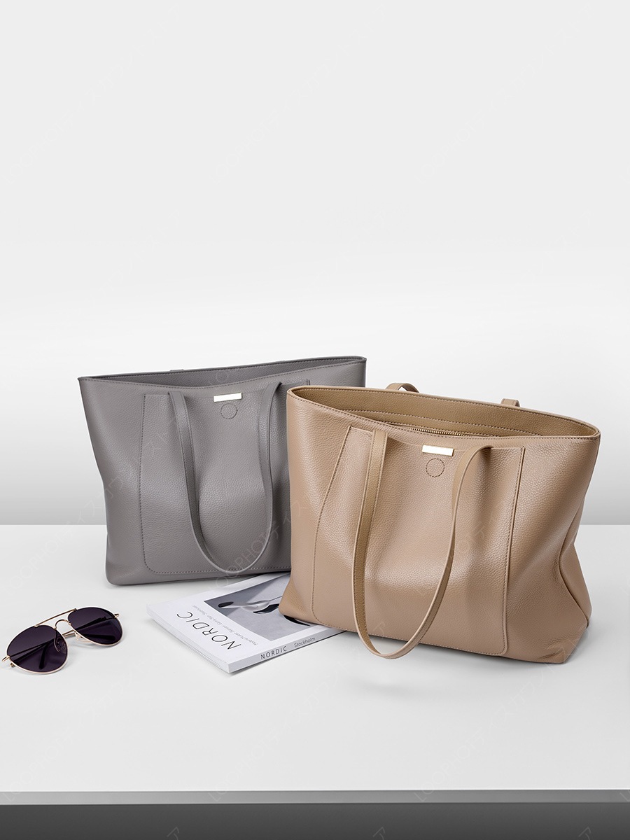 高級感大容量大バッグレディース2024新作ラッシュ通勤トートバッグワンショルダー本革レディースバッグ-35