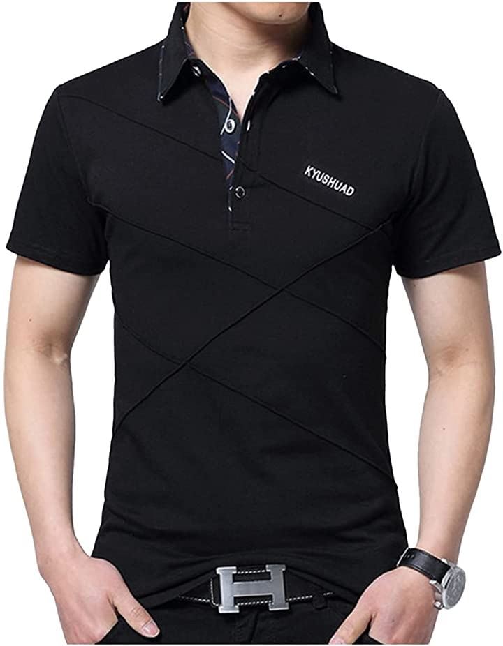 ポロシャツ メンズ 半袖シャツ トップス( ブラック, XL)