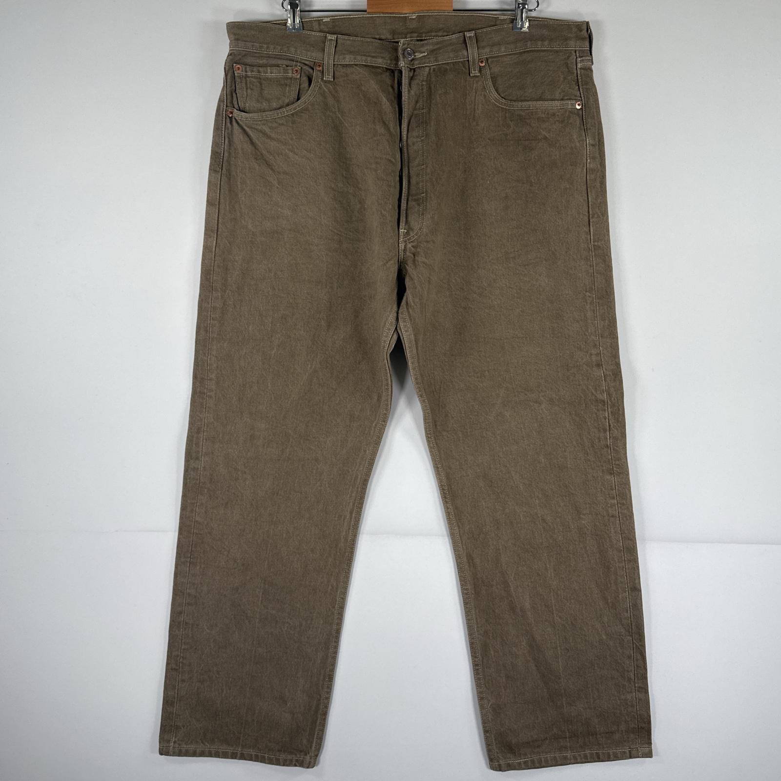 古着 デニムパンツ 501 ジーパン ストレート 大きいサイズ ボタンフライ カラーパンツ ビッグ w42 L32 ベージュ系 メンズ