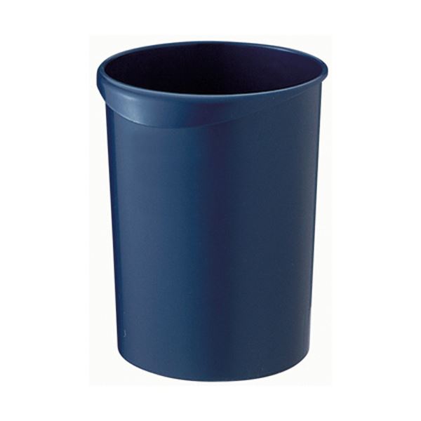 （まとめ）TANOSEE くず入れ 丸型 12Lダークブルー 1個[x10セット]
