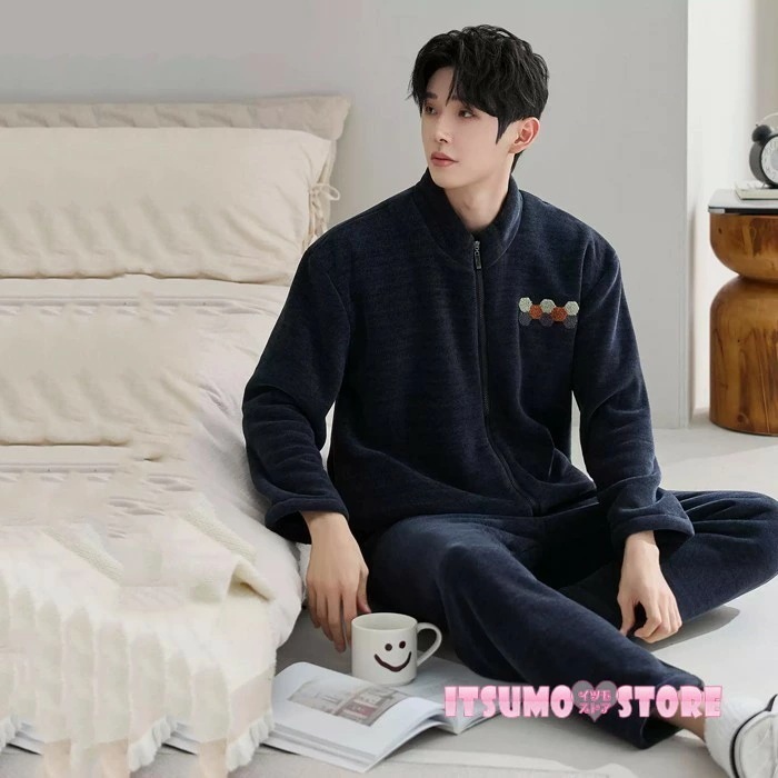 挑戦最安値!L-4L ルームウェア メンズ パジャマ 冬 上下セット 裏起毛 暖かい あったか もこもこ モコモコパジャマ 冬用 メンズ 長袖 裏起毛 部屋着 着る毛布 男性 プレゼント ギフト ネイ