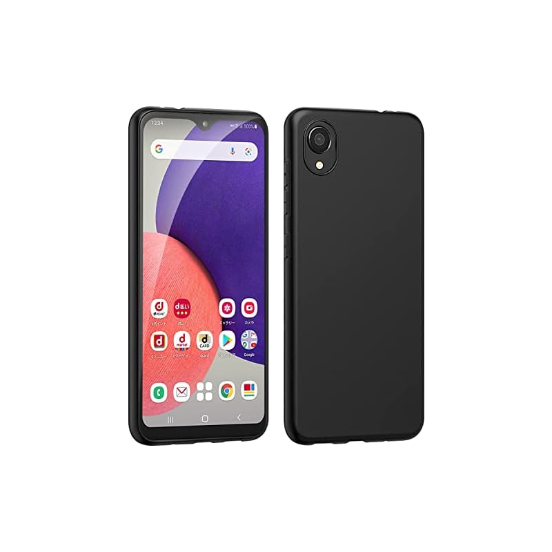 Galaxy A22 5G ケース マットブラック 米軍MIL規格 耐衝撃 『SC-56B/SCG13 対応』薄型 軽量 擦り傷防止 落下防止 滑り止め［柔軟性 TPU素材］［指紋防止 防塵 耐久
