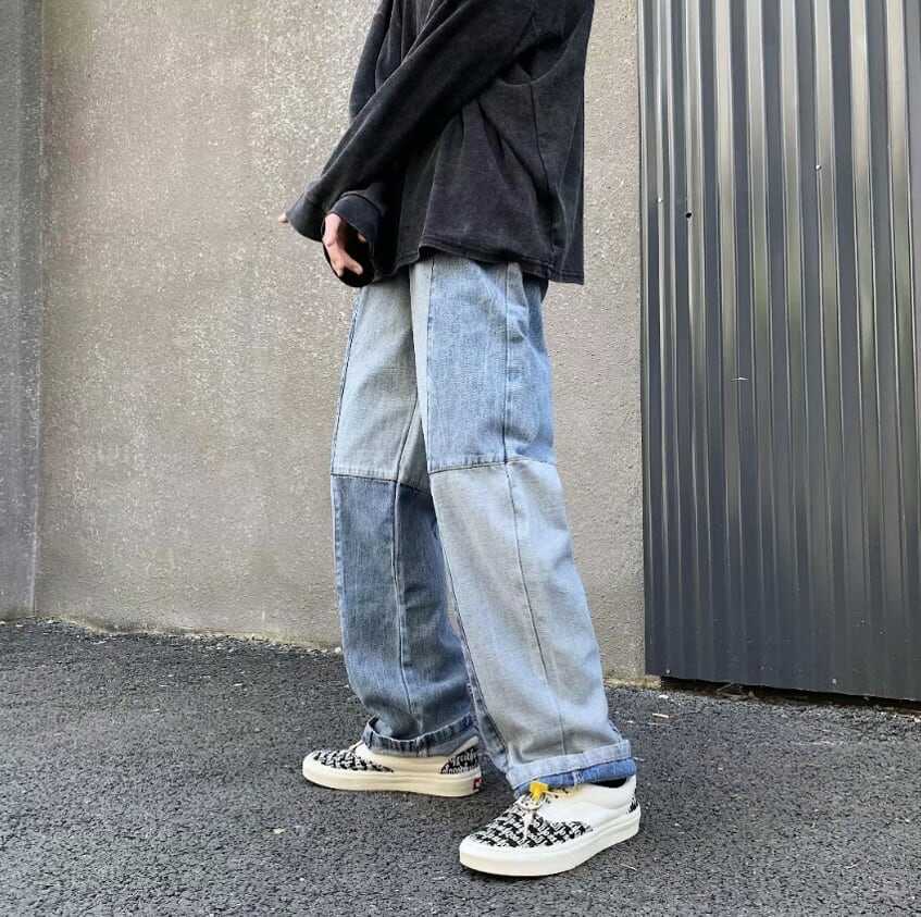 ボトムス パンツ ズボン ストレートパンツ ジーンズデニム Gパン フルレングス ストレート ゆる ブルーデニム カラーデニム 0 カジュアル 個性的 柄 春 夏 秋 冬