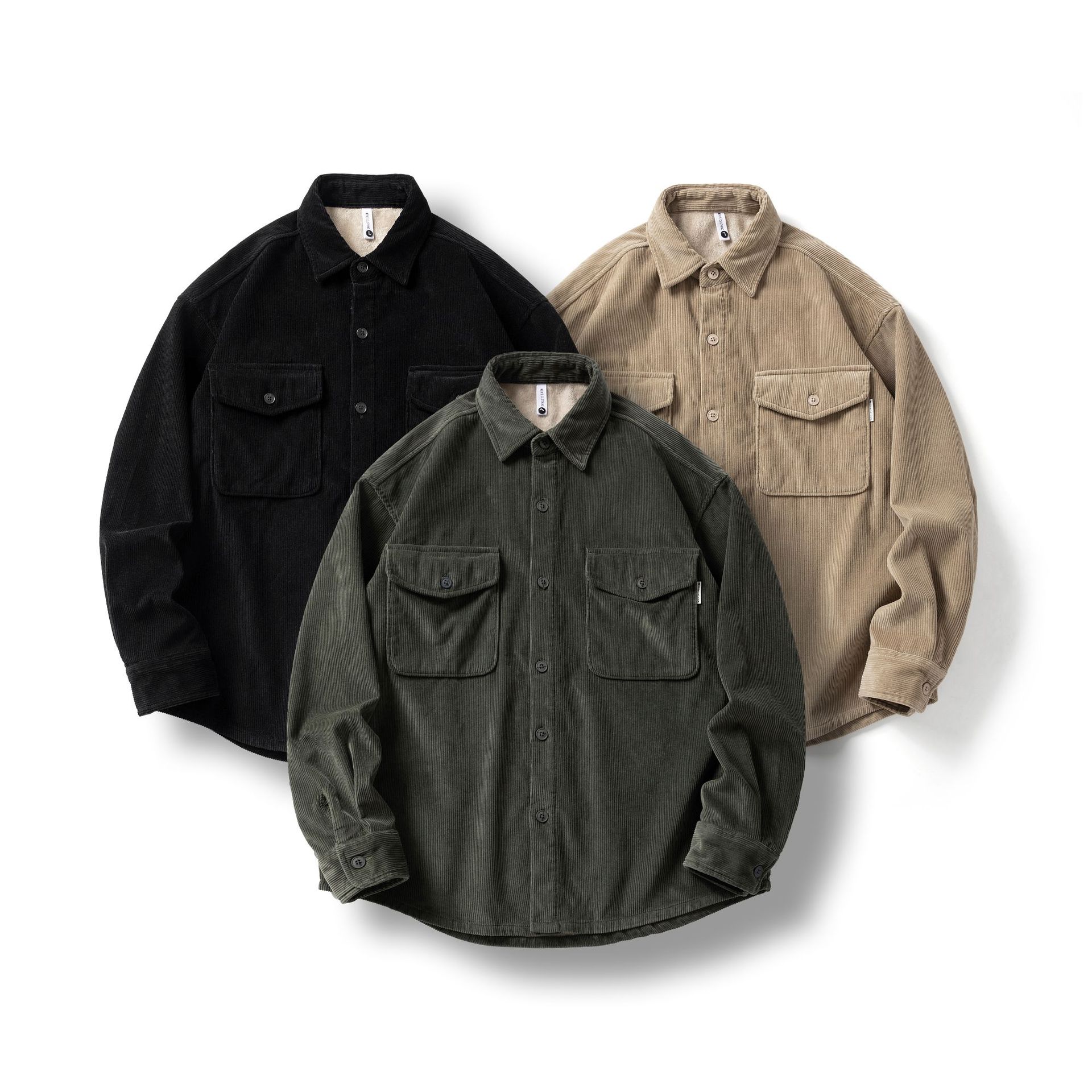 冬の男性用長袖プラスダウンシャツコートゆったり男性用長袖シャツ