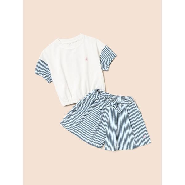 [BEANPOLE KIDS] ホットサマー 女の子 半袖 グラフィック Tシャツ セット アイボリー (BI5442G050)