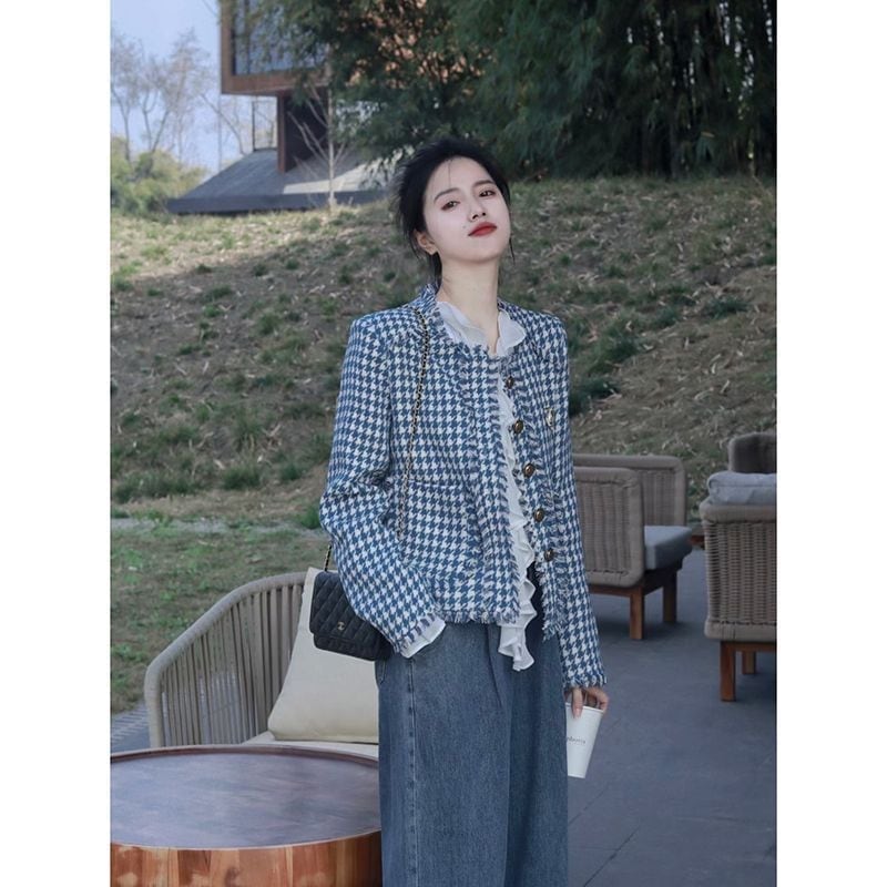 細工が凝っている23の短いトップ人ポピュラーハイエンド韓国のコールドメスリトルフレーバージャケット女性