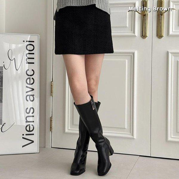 女性ミドルヒール冬ロングブーツ MT71