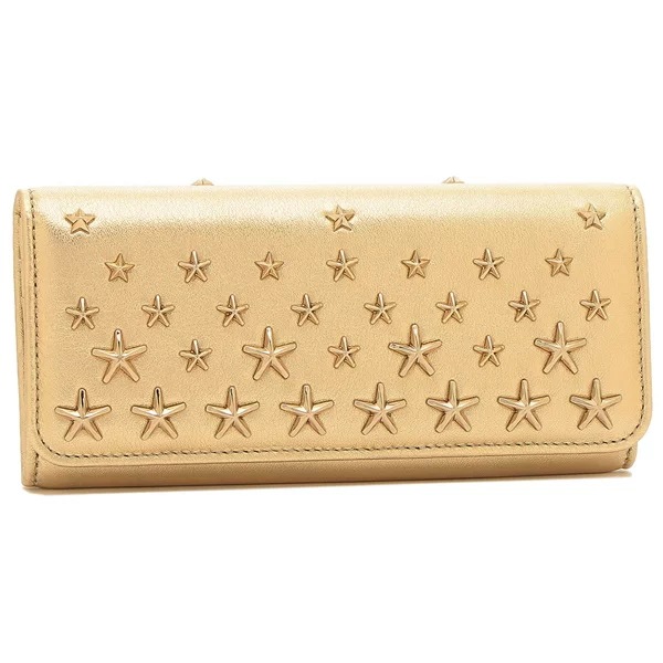 長財布（かぶせ蓋） ニノ スタースタッズ ゴールド レディース JIMMY CHOO NINO AMP GOLD